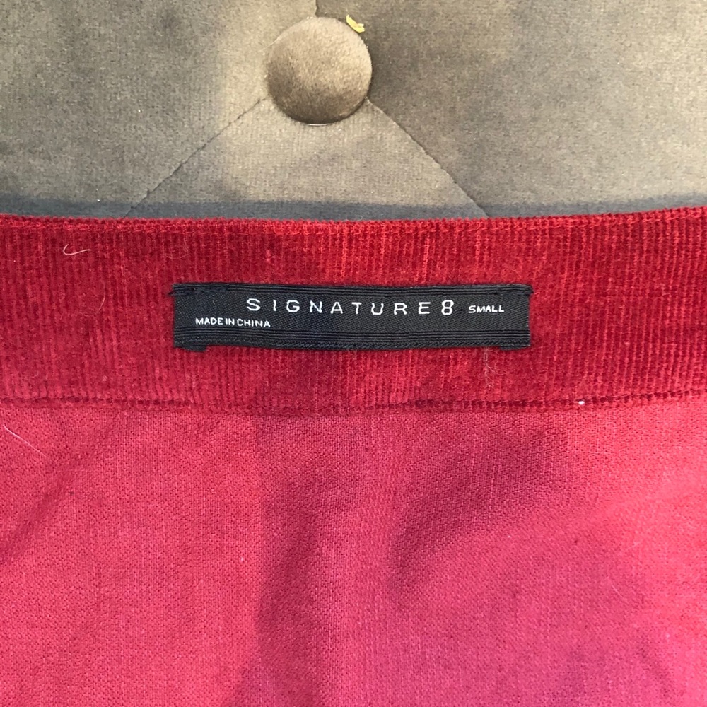 Small Red Corduroy Mini Skirt - Picture 5 of 6